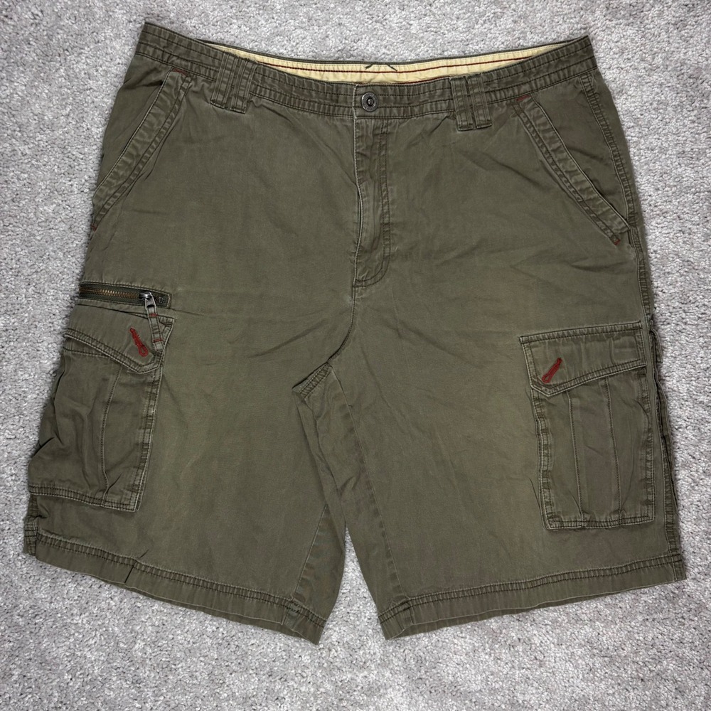 Columbia Mens Olive Green Cargo Shorts Size 38 Cotton Utility Hiking AM4543